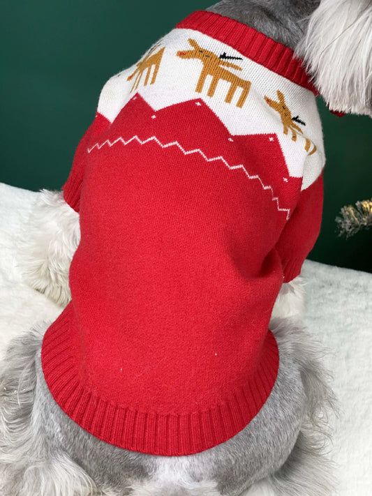 Rudolph Pattern Christmas Sweater