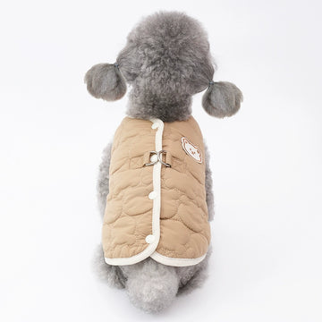 Teddy Bear Pattern Fleece Padded Vest