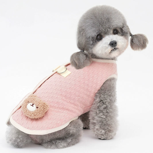 Fleece Vest with Teddy Bear Plush Attached