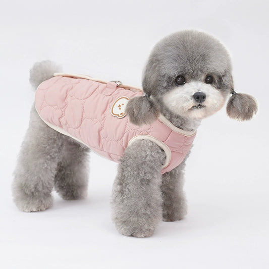 Teddy Bear Pattern Fleece Padded Vest