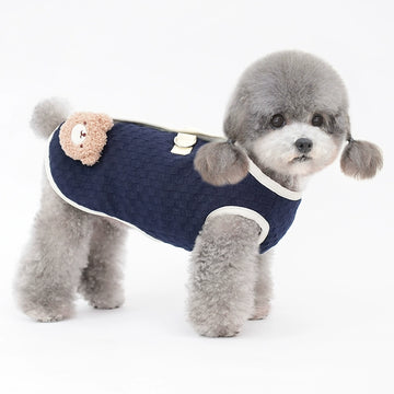 Fleece Vest with Teddy Bear Plush Attached