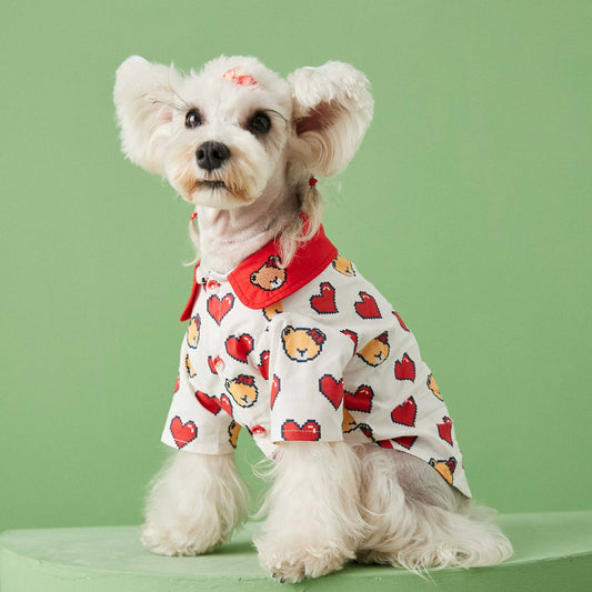 Heart Pattern Pet Shirt